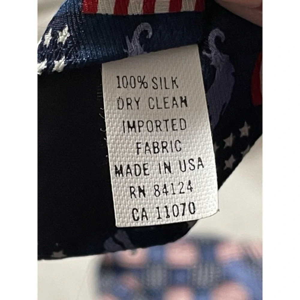 Republican Elephants Blue Patriotic Necktie American Flags‎ 100% silk RM Style
